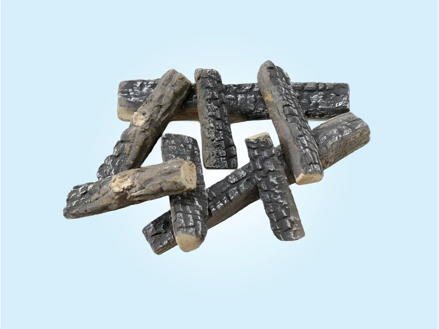 Bûches décoratives en fibre céramique pour cheminées à l'éthanol. 8 pièces