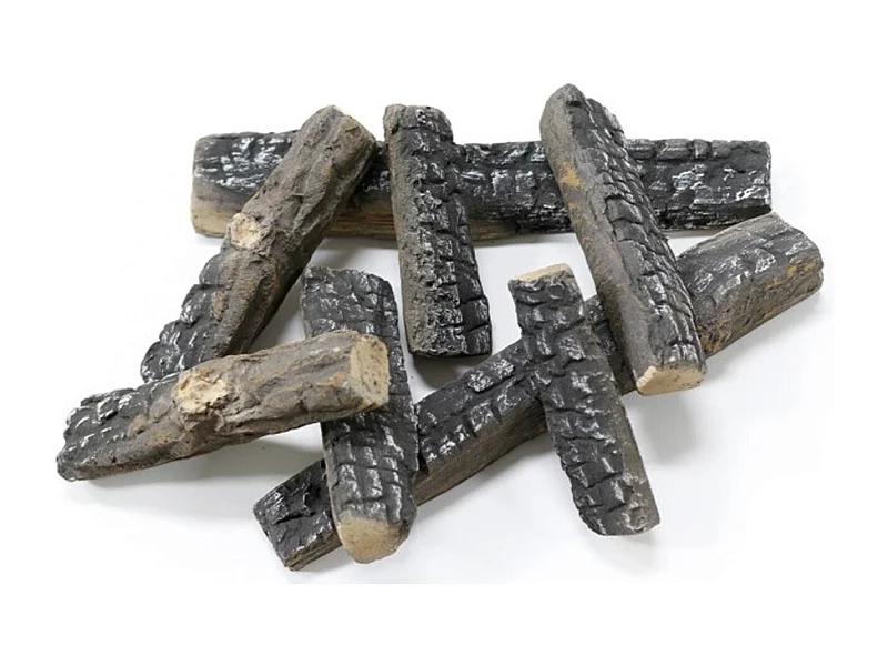 Bûches décoratives en fibre céramique pour cheminées à l'éthanol. 8 pièces