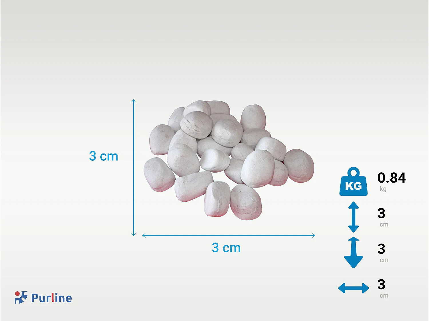 Piedras decorativas en blanco de fibra cerámica para chimenea. Pack de 24 uds