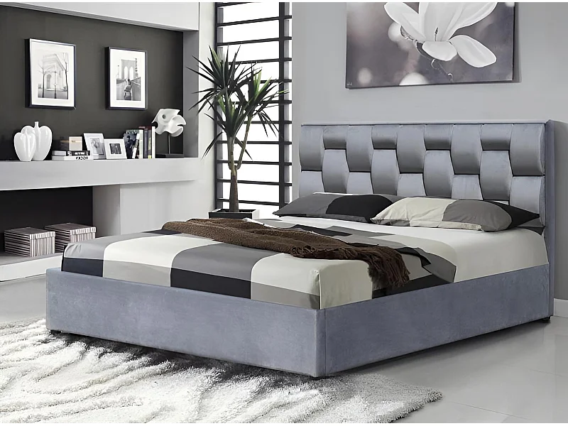 Letto Annabel/160x200/Tessuto-Grigio