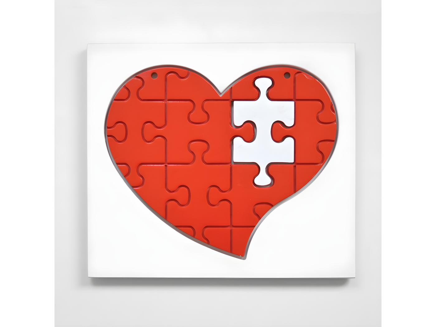 Corazón Puzzle San Valentín Pequeño 15.8x18cm en madera