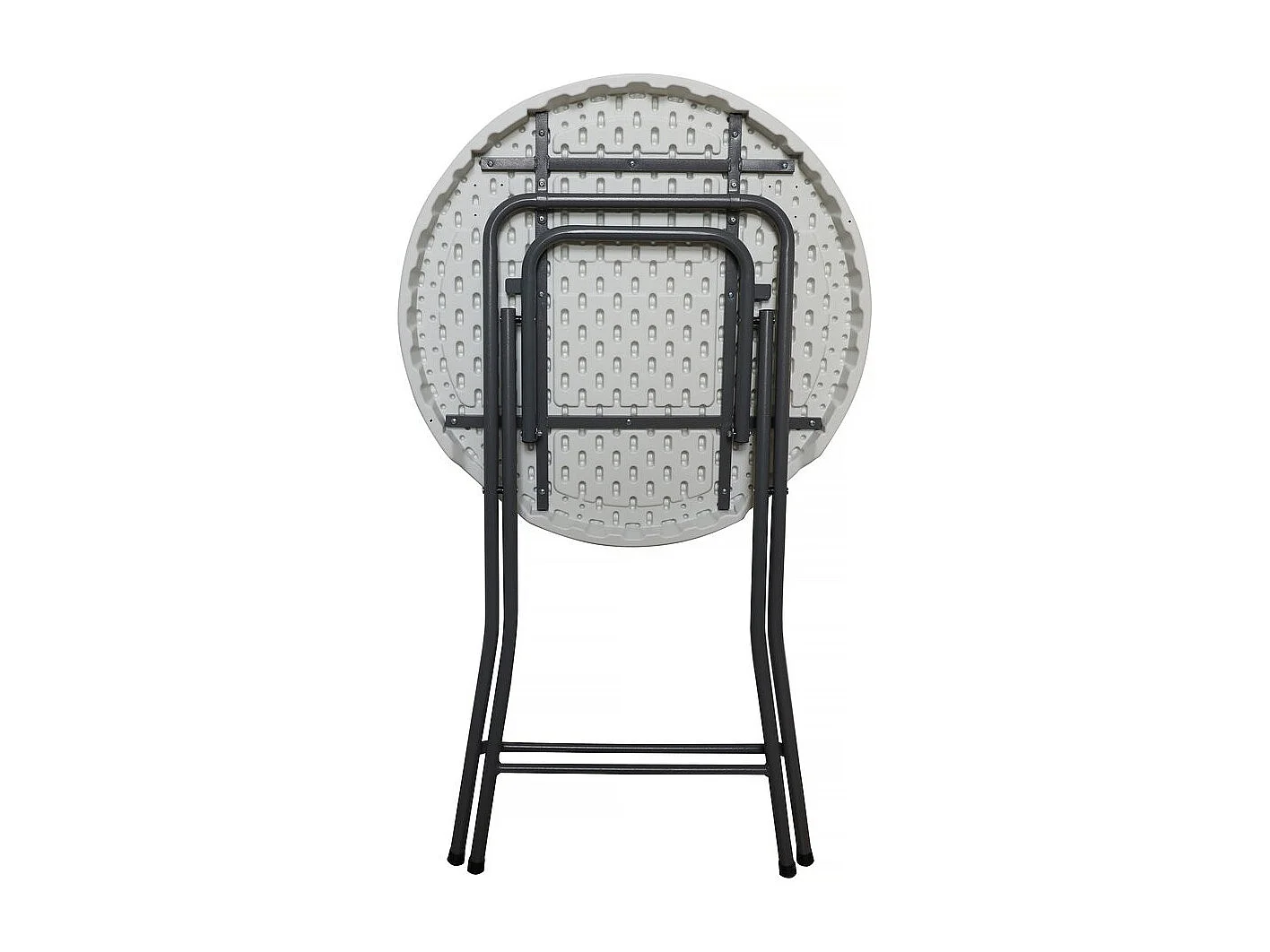 Table haute pliante en plastique Ø 80 cm "Lili" - blanc