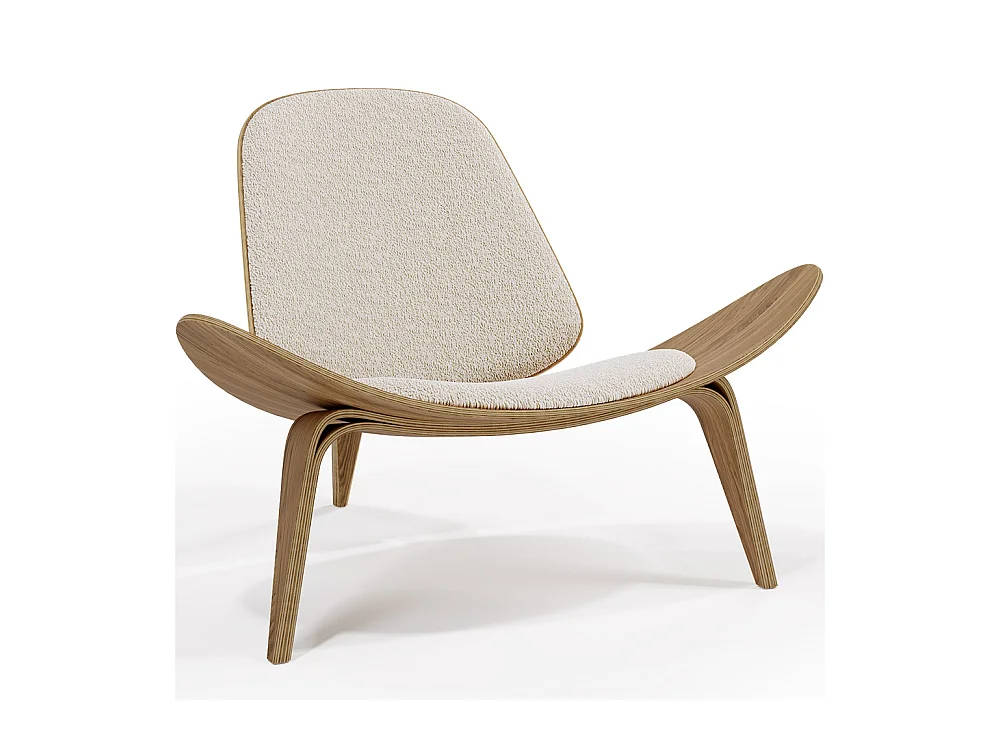Fauteuil design - Fauteuil scandinave - Revêtement en Boucle - Lucy Blanc
