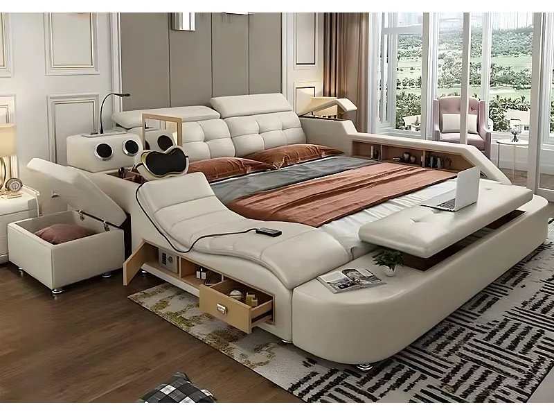 Multifunktion Bett Doppelbetten Modernes Bettgestell 180x200cm Neu