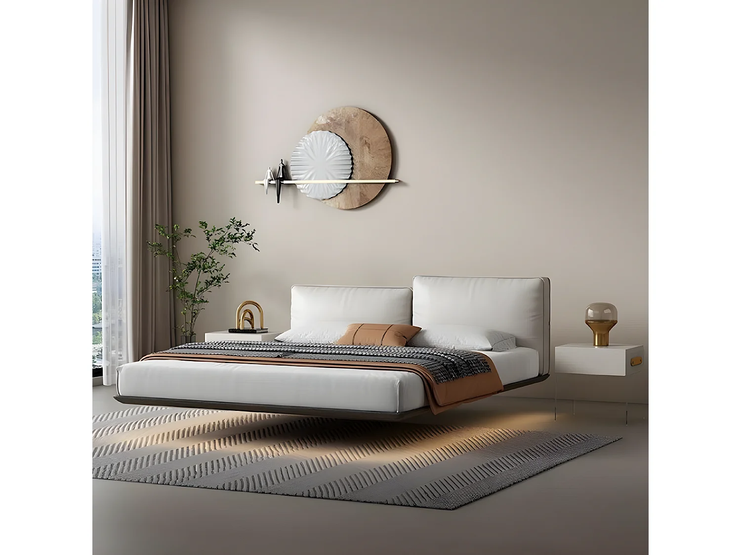 Designer LED-Bett Modernes Schlafzimmer Neu