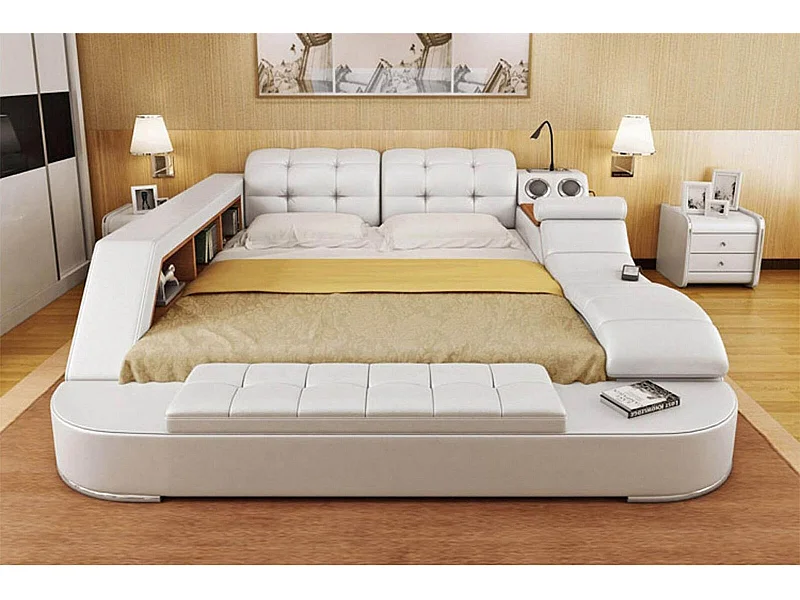 Chesterfield Doppel Luxus Design Bett 180x200 Multifunktionsbett Neu