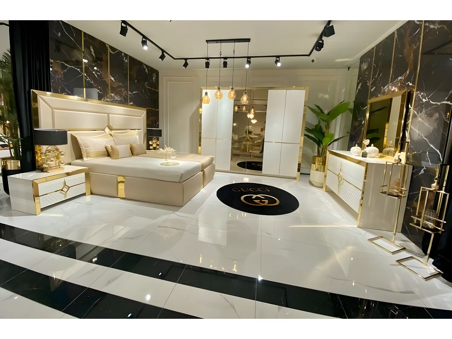 Doppel Luxus Doppelbett Beige Modern Design Bett Bettrahmen Neu (1-tlg., Bett)