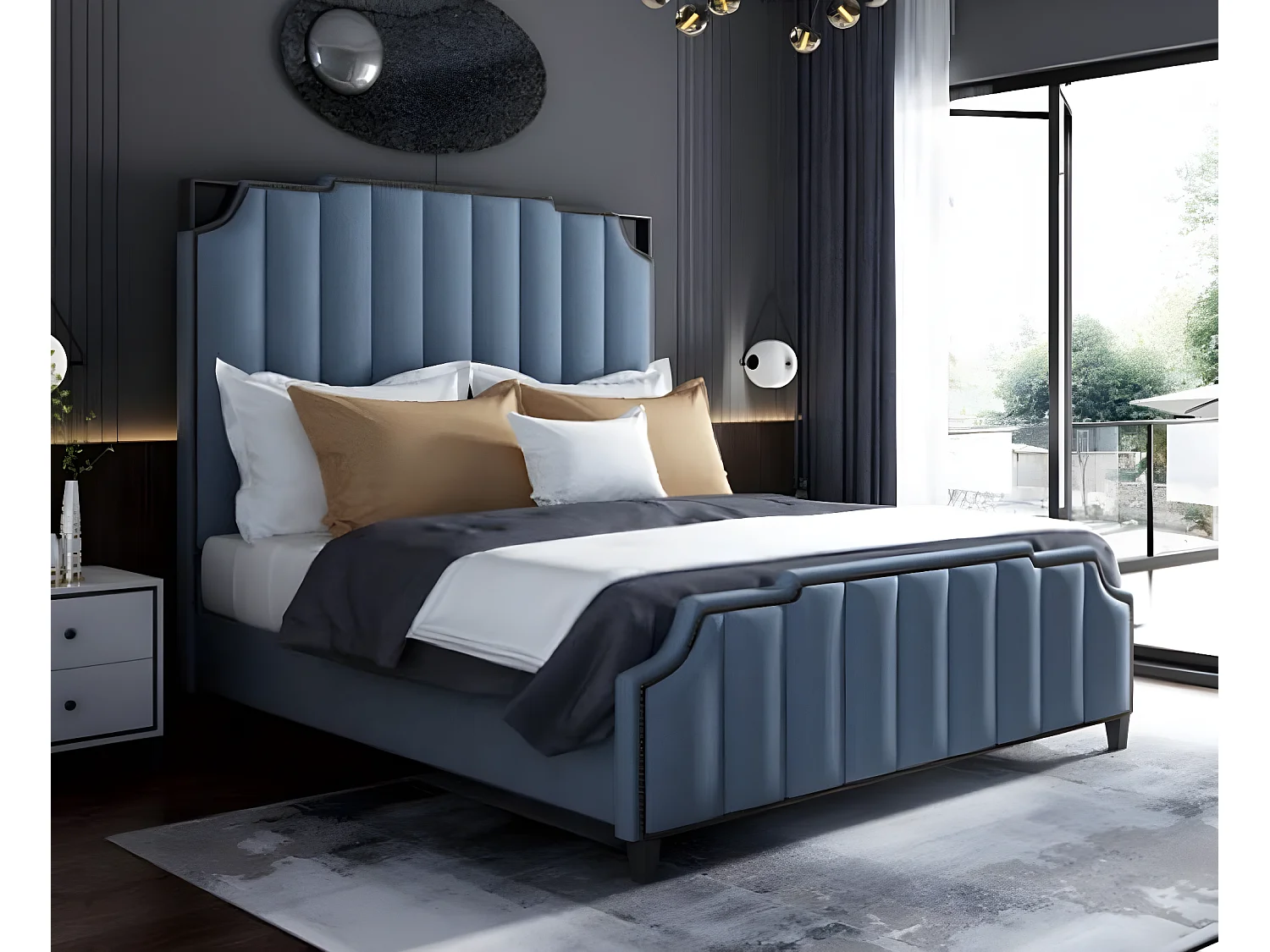 Luxus Schlafzimmer Doppelbett 180x200cm Leder Neu Hotel Betten