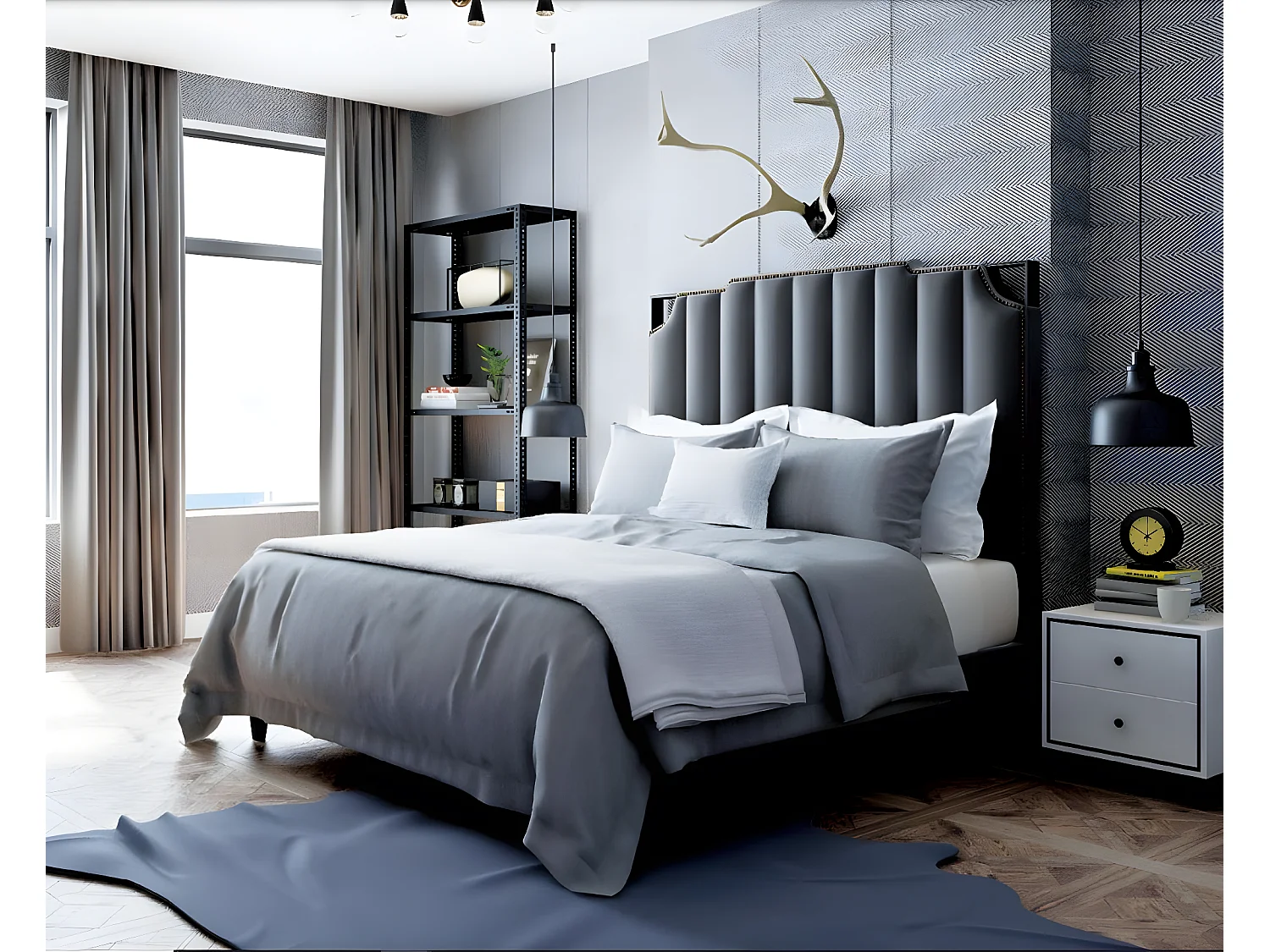 Luxus Schlafzimmer Doppelbett 180x200cm Leder Neu Hotel Betten