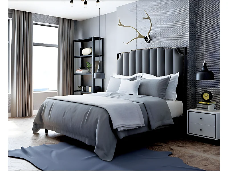 Luxus Schlafzimmer Doppelbett 180x200cm Leder Neu Hotel Betten