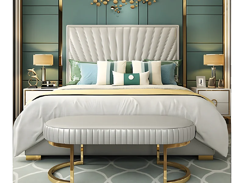 Holz Design Bett Doppel Luxus Modernes Hotel Gestell Schlaf Zimmer Neu (Bett)