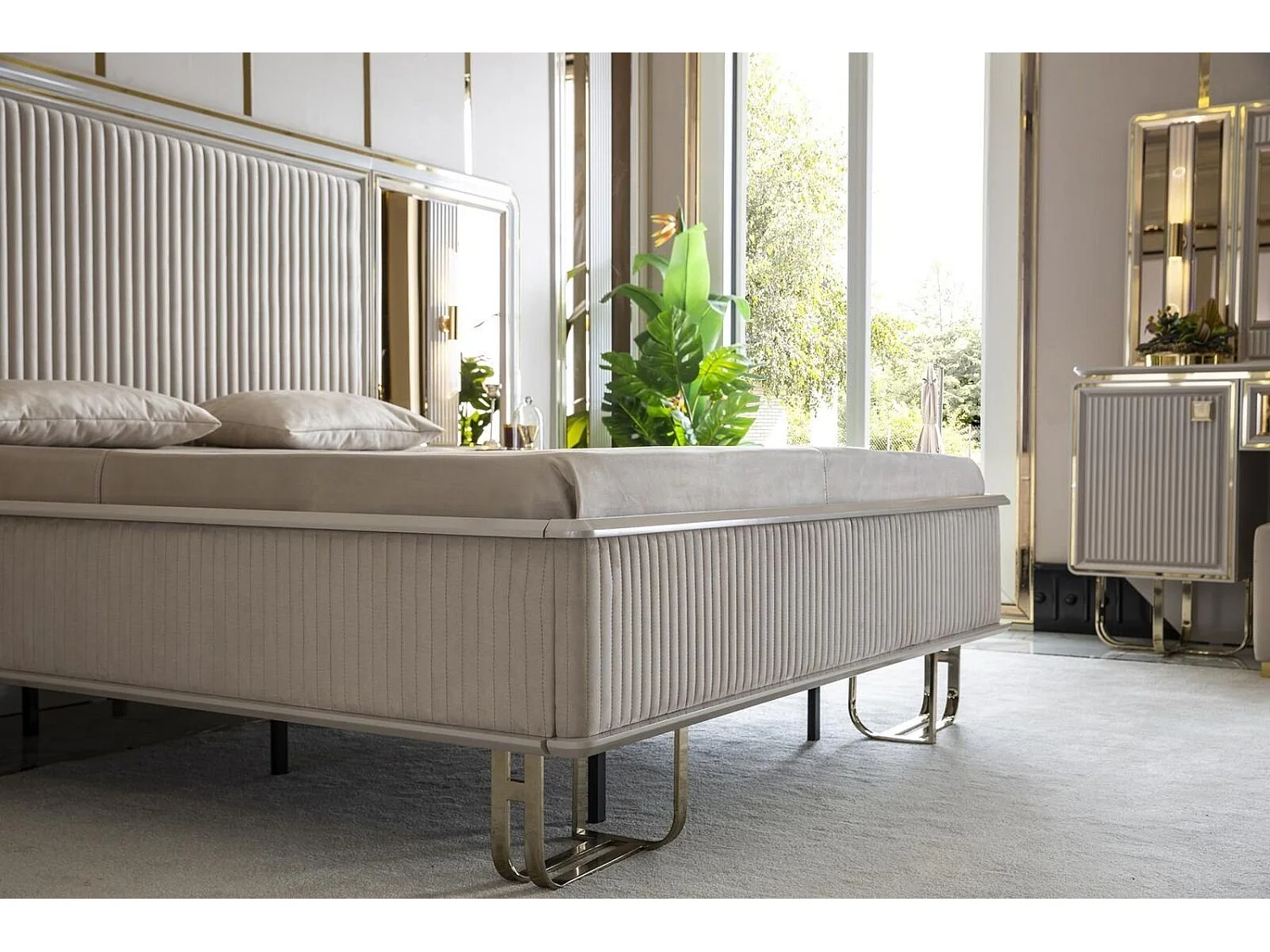 Modern Doppel Betten Schlafzimmer Elegantes Möbel Neu (1-tlg., Bett)