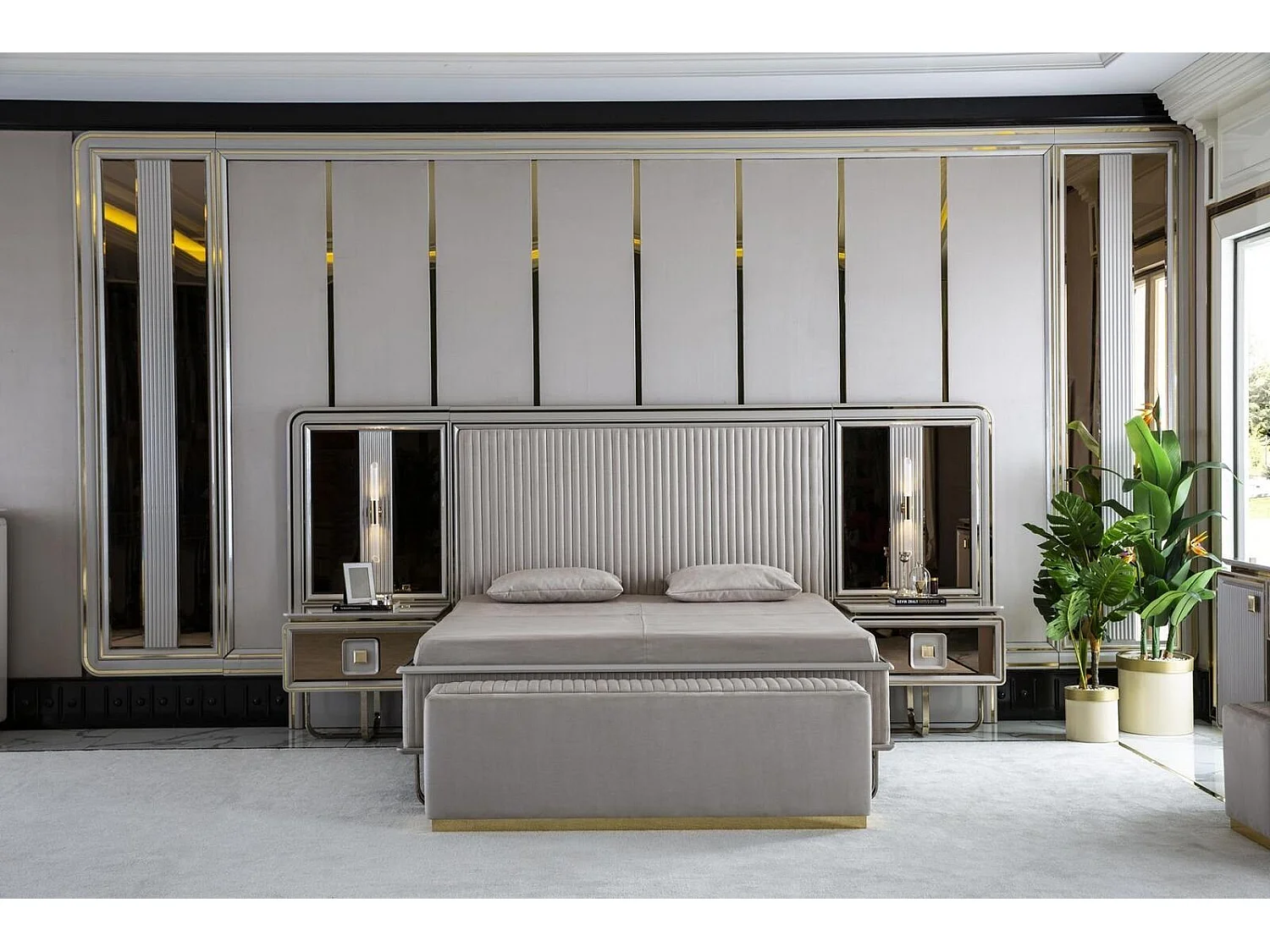 Modern Doppel Betten Schlafzimmer Elegantes Möbel Neu (1-tlg., Bett)