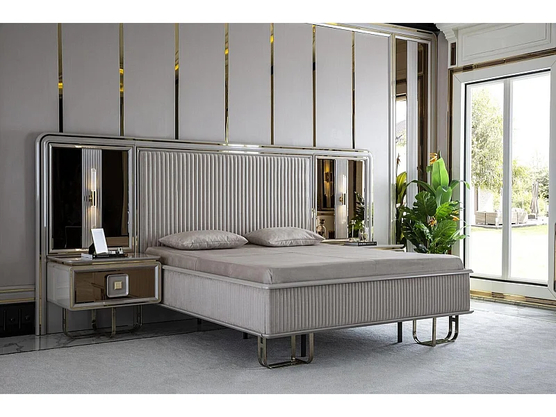 Modern Doppel Betten Schlafzimmer Elegantes Möbel Neu (1-tlg., Bett)