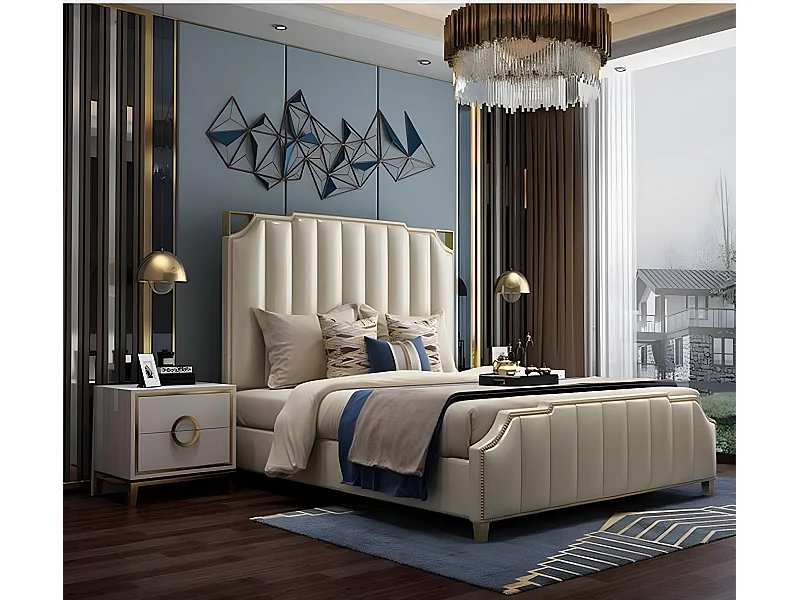 Bett Design Doppelbett Luxus Betten Polster Schlafzimmer Möbel 180x200