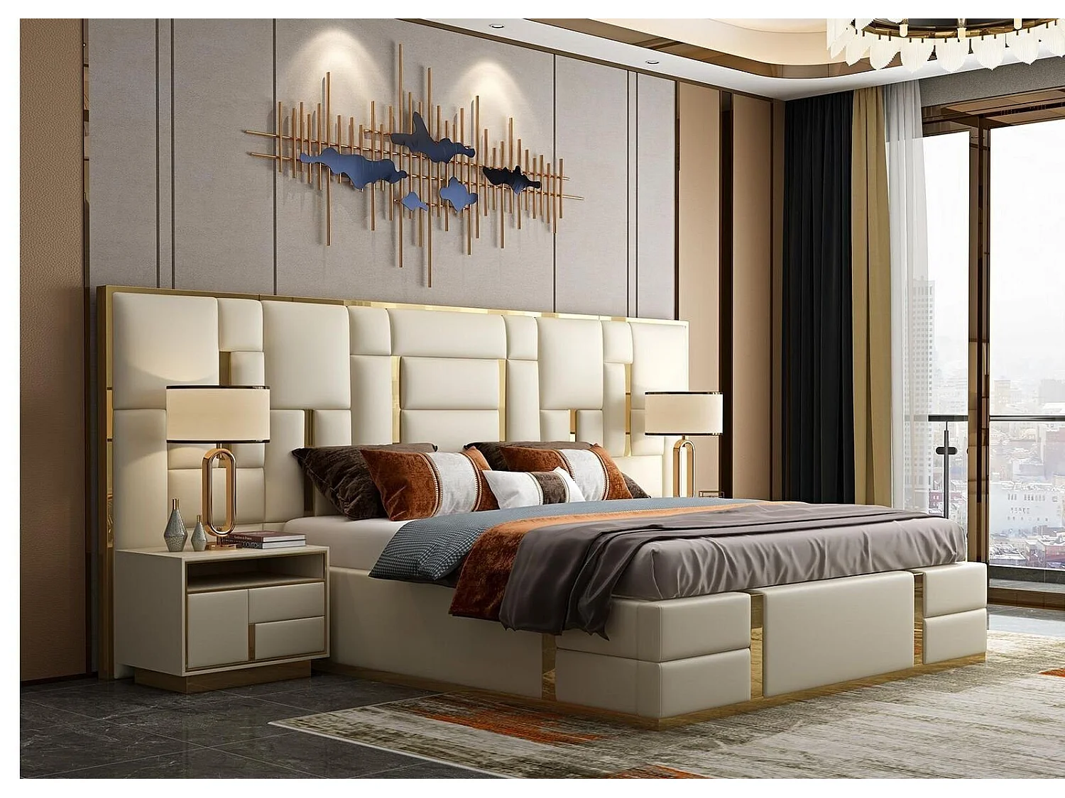 Design Schlafzimmer Garnituren Bett Modern Luxus Hotel Betten Möbel