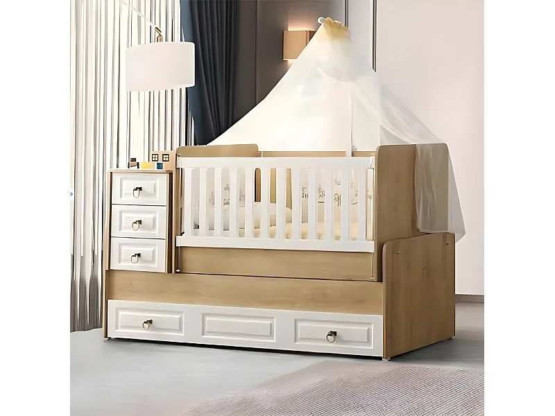 Stilvoll Kinderbett von Helles Holz Luxuriös Bettrahmen Perfekte Neu (1-tlg., 1x Kinderbett)