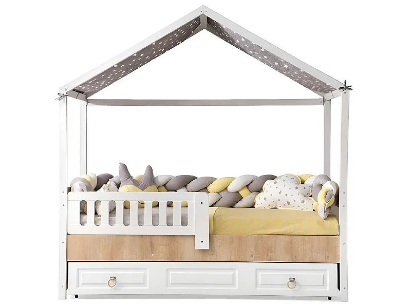 Bettrahmen Perfekte Kinderbett Kinderzimmer Bettgestelle Helles Holz (1-tlg., 1x Bett)