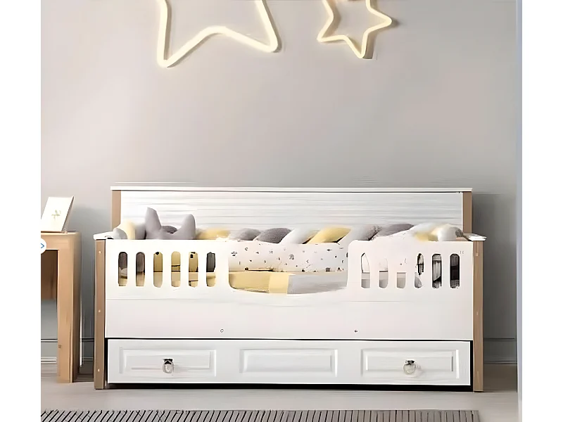 PerfekteKinderbett Bett Kindermöbel Weiß Garnitur Moderne Kinder Neu (1-tlg., 1x Bett)