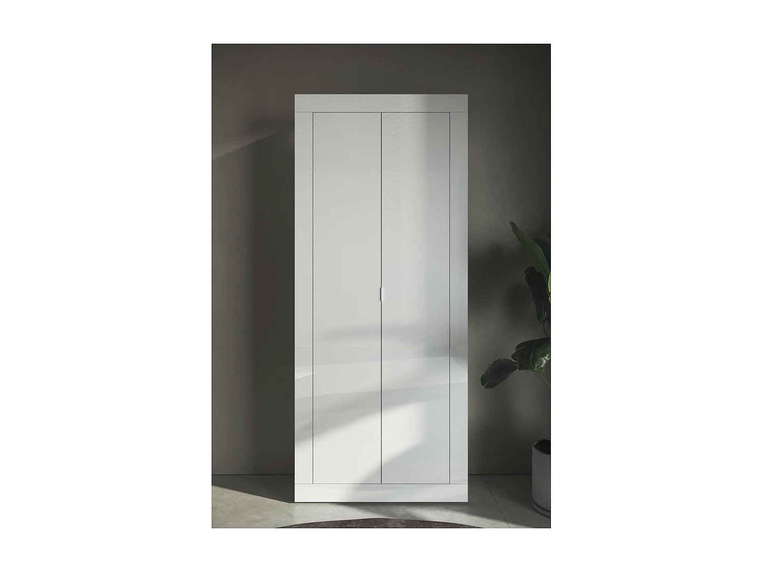 Armadio per ingresso di casa, collezione ISORA, colore bianco lucido laccato