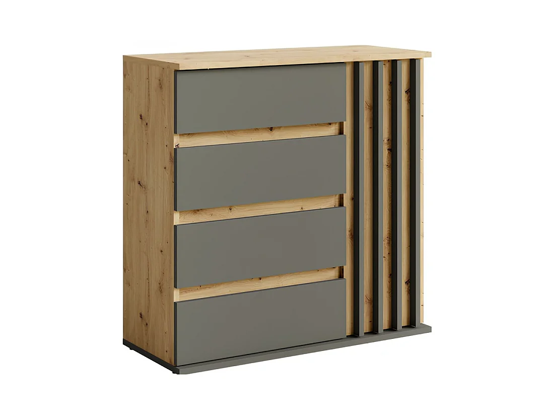 Set halmeubels met kapstok en spiegel + dressoir - Collectie NEMO