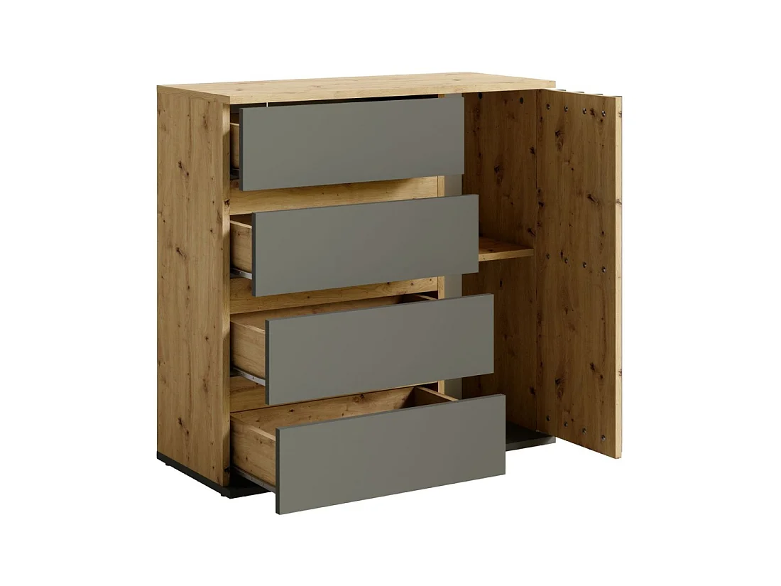 Set halmeubels met kapstok en spiegel + dressoir - Collectie NEMO