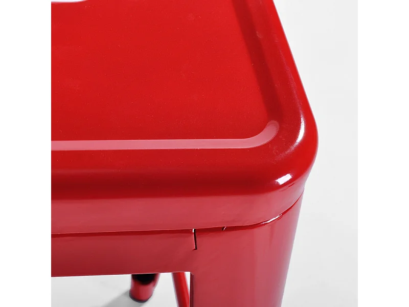 Tabouret de bar style industriel rouge brillant - Hauteur 66 cm