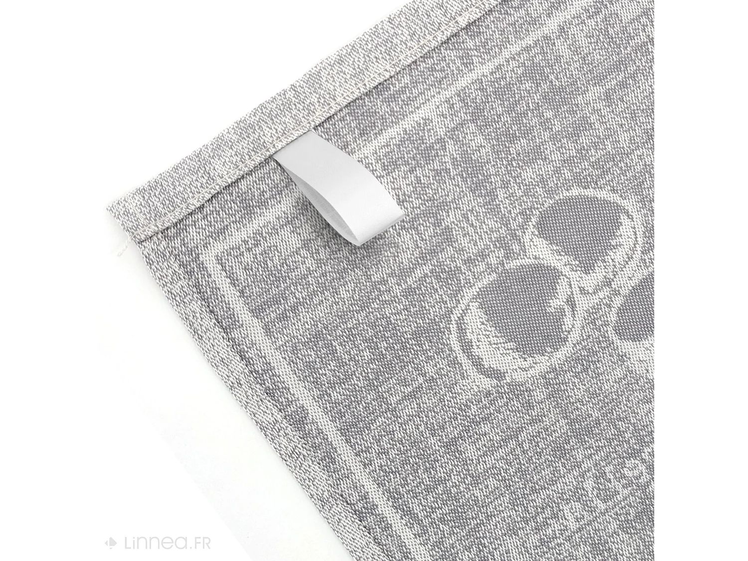 Lot de 2 torchons de cuisine pur coton 50x70 cm motif fromage collection CHEESE gris