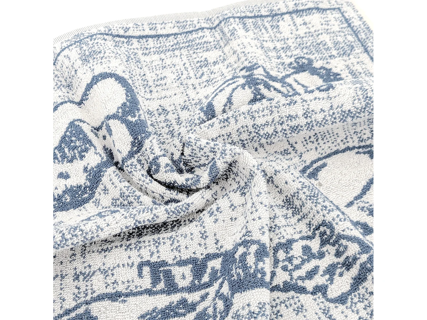 Lot de 2 torchons de cuisine pur coton 50x50 cm motif fromage collection CHEESE bleu