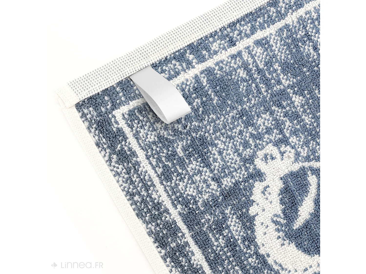 Lot de 2 torchons de cuisine pur coton 50x50 cm motif fromage collection CHEESE bleu