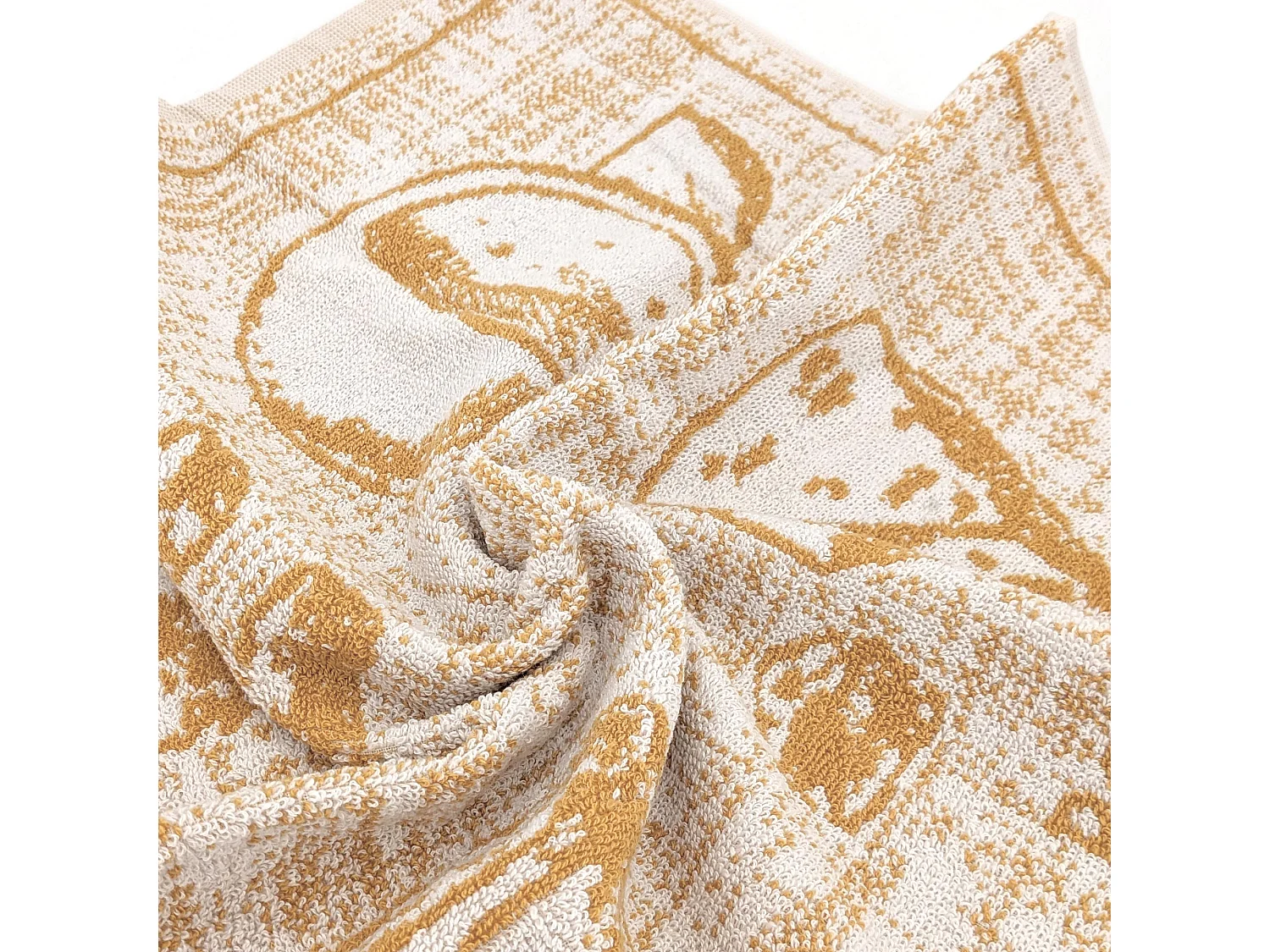 Lot de 2 torchons de cuisine pur coton motif fromage 50x50 cm CHEESE jaune