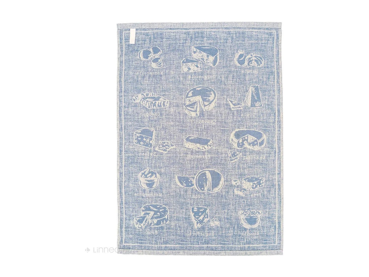 Lot de 2 torchons de cuisine pur coton 50x70 cm motif fromage collection CHEESE bleu