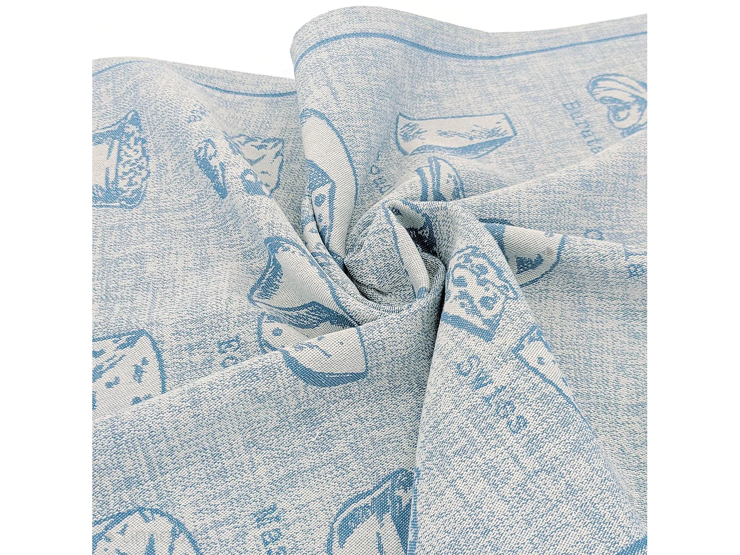 Lot de 2 torchons de cuisine pur coton 50x70 cm motif fromage collection CHEESE bleu