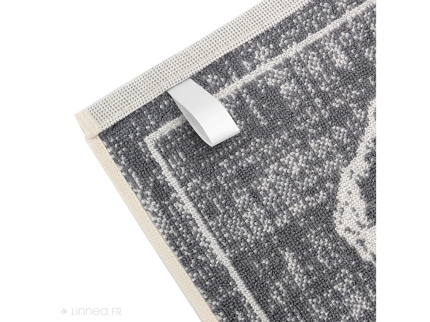 Lot de 2 torchons de cuisine pur coton 50x50 cm motif fromage collection CHEESE gris