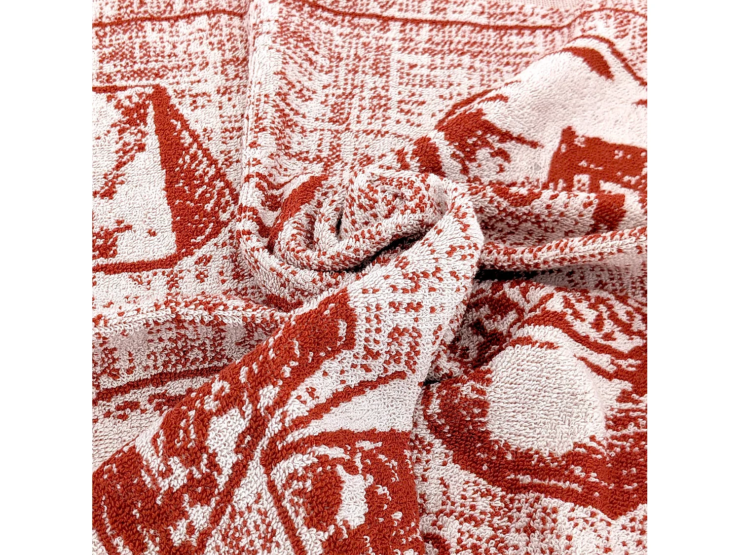 Lot de 2 torchons de cuisine pur coton 50x50 cm motif fromage CHEESE rouge