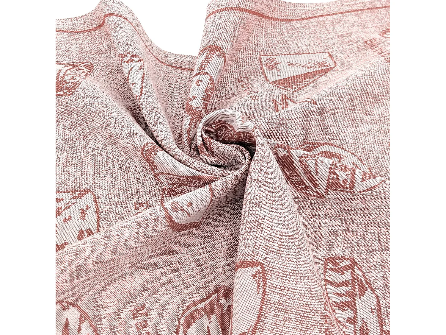 Lot de 2 torchons de cuisine pur coton 50x70 cm motif fromage CHEESE rouge