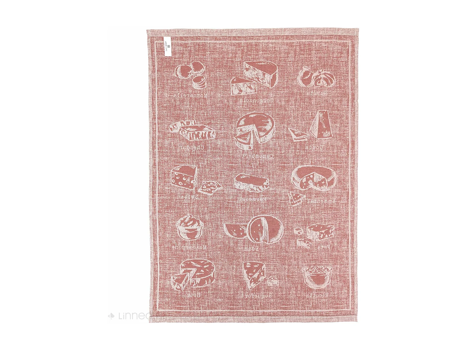 Lot de 2 torchons de cuisine pur coton 50x70 cm motif fromage CHEESE rouge