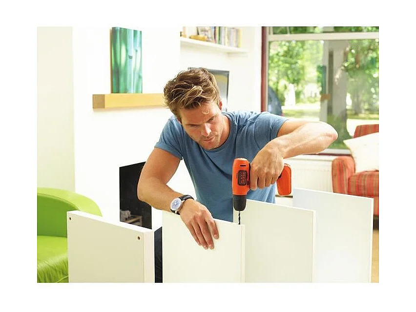 Black & Decker BDCD8-QW perceuse Sans clé Noir, Orange