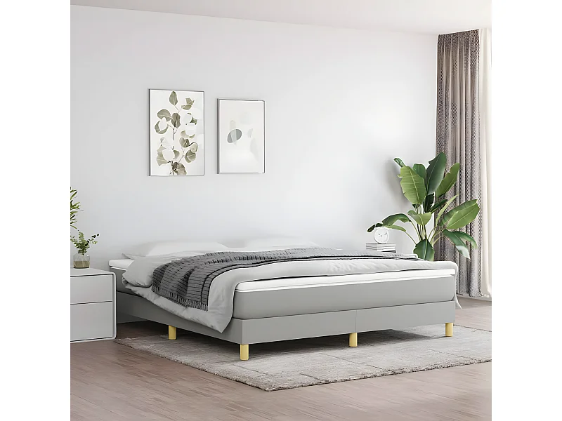 Lit adulte Gris clair 180x200 cm Tissu BE4800