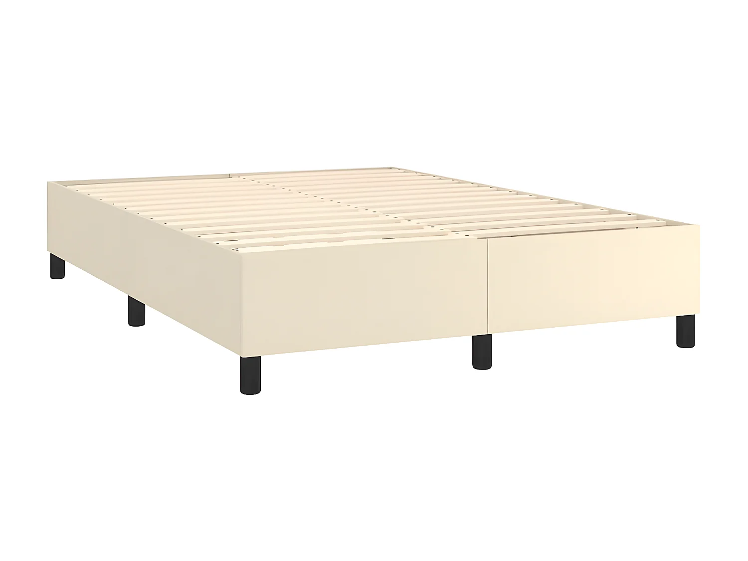 Lit adulte Crème 140x200 cm Similicuir BE4897