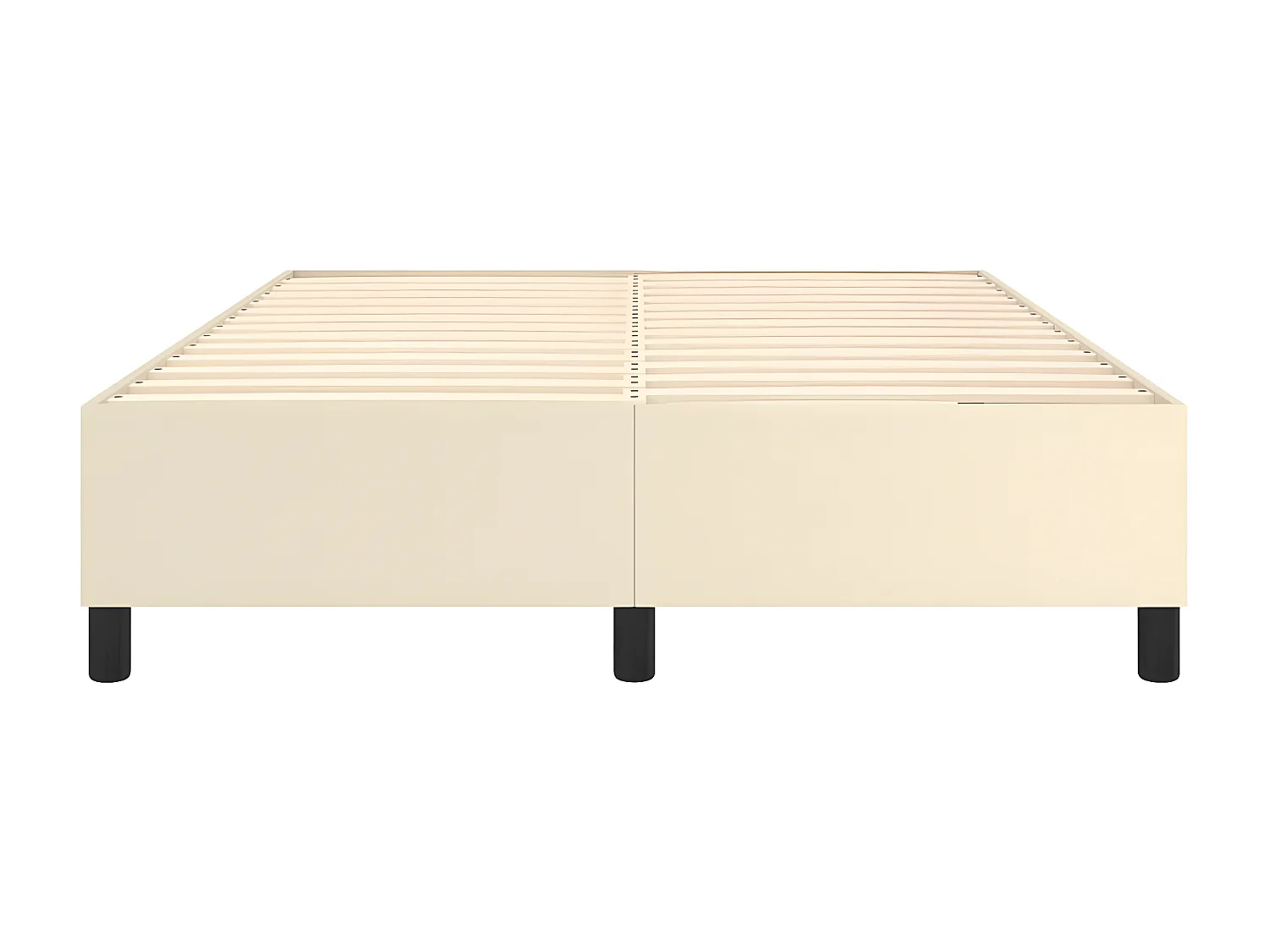 Lit adulte Crème 140x200 cm Similicuir BE4897