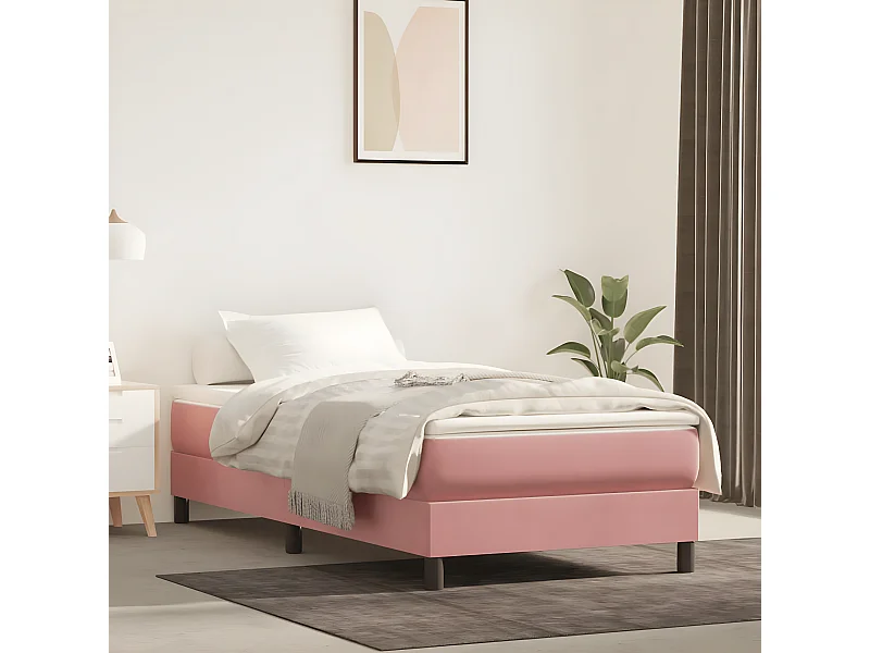 Lit adulte Rose 80x200 cm Velours BE8399