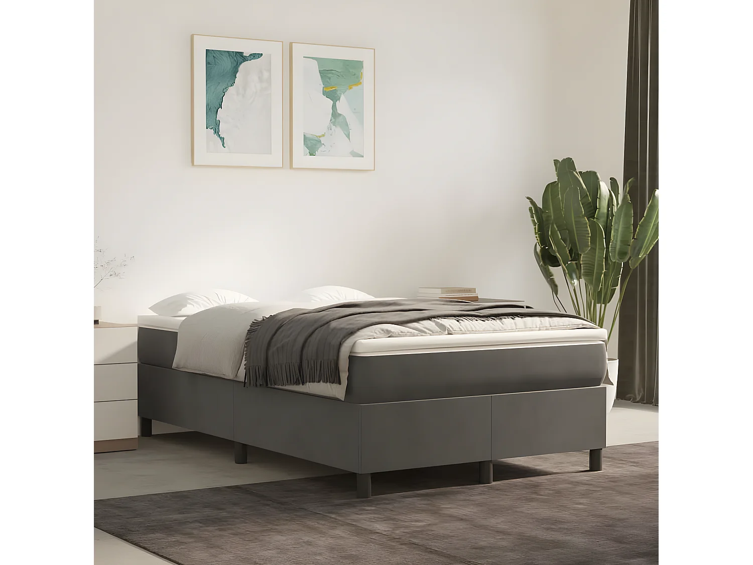 Lit adulte Gris foncé 120x200 cm Velours BE2266