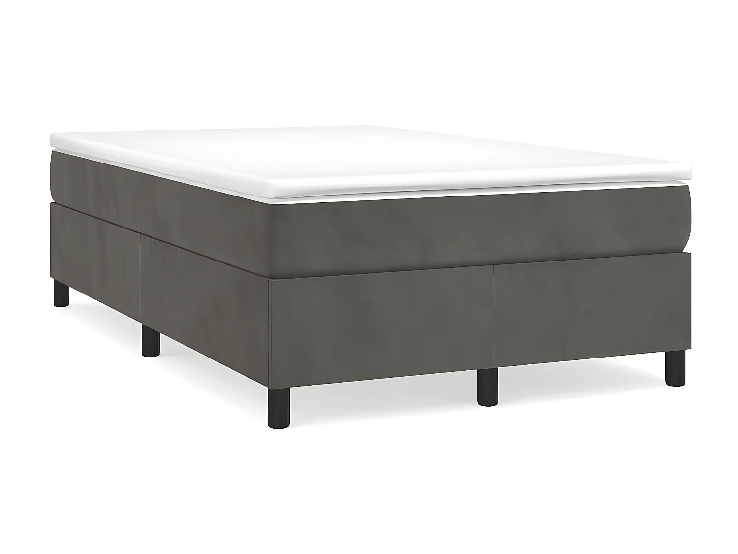 Lit adulte Gris foncé 120x200 cm Velours BE2266