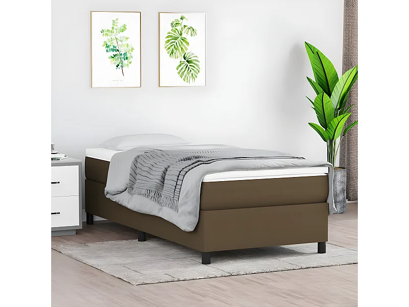 Bedframe stof donkerbruin 90x190 cm NL21148