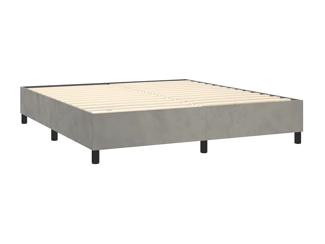 Lit adulte Gris clair 160x200 cm Velours BE1914