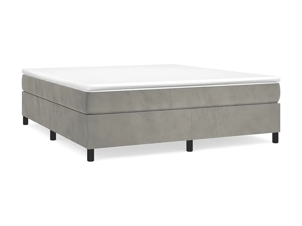 Lit adulte Gris clair 160x200 cm Velours BE1914