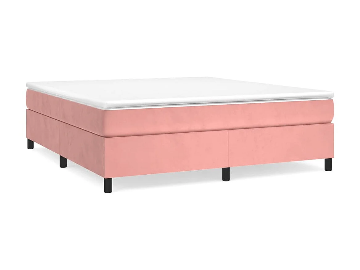 Lit adulte Rose 180x200 cm Velours BE2513