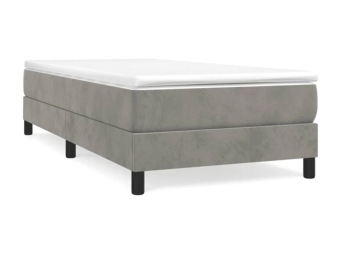 Lit adulte Gris clair 90x190 cm Velours BE7165