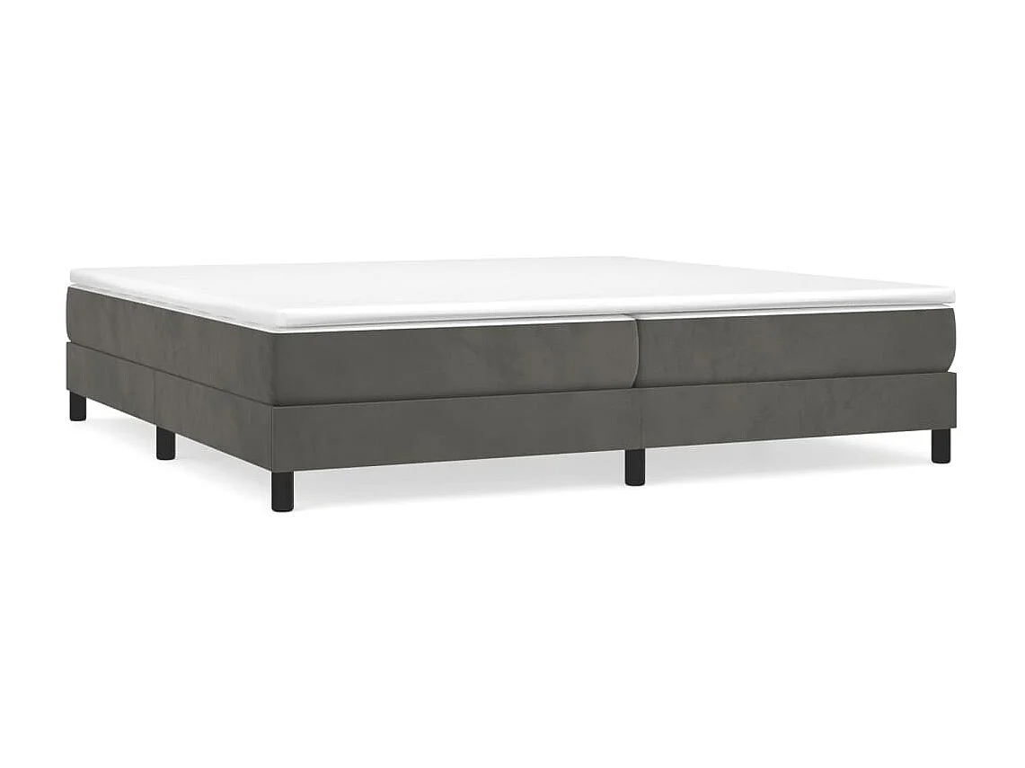Lit adulte Gris foncé 200 x 200 cm Velours BE2695